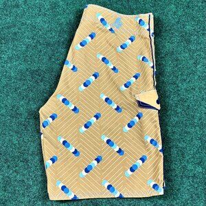 Stylish Tan and Blue Patterned Men's Shorts